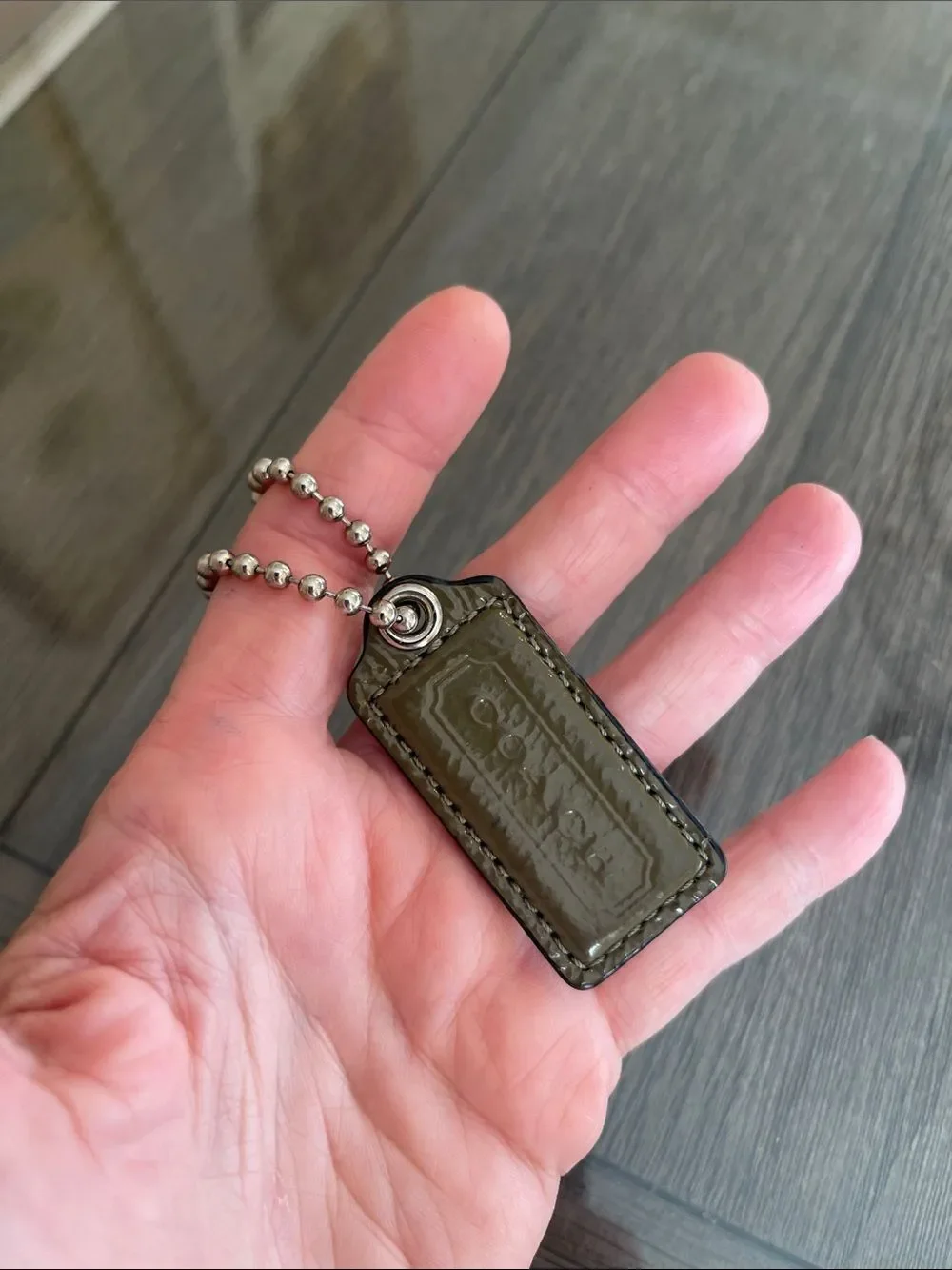 Coach Army Green - Olive ? Patent Leather Hangtag - Replacement Part